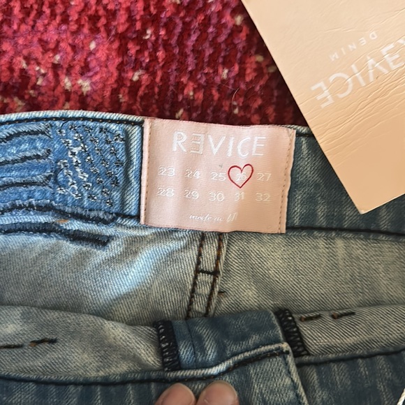 NWT Revice heaven color block star flare high rise two tone jeans - Picture 3 of 9